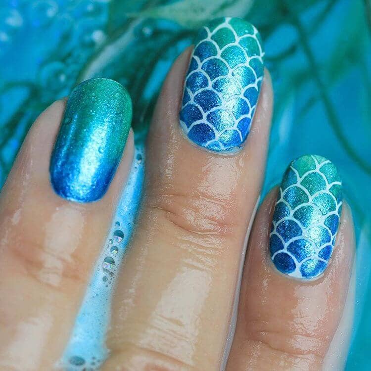 Under the Sea Mermaid Nail Art Design