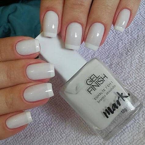 Pale Gray French Tip Nails