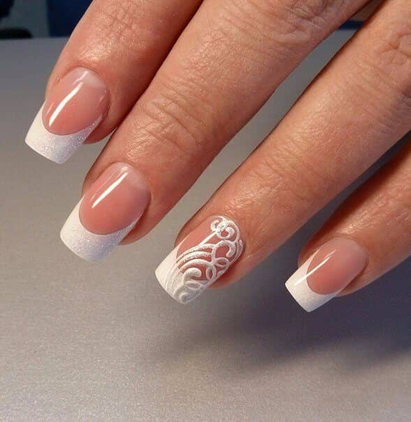 Swirls on a French Tip Manicure