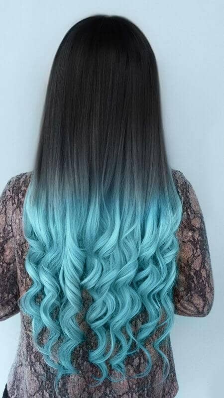 Turquoise Ombre for Dark Hair Colors