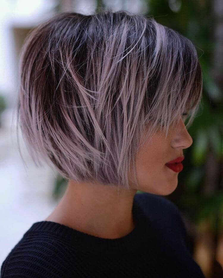 Beautiful Lavender Bob With Bangs