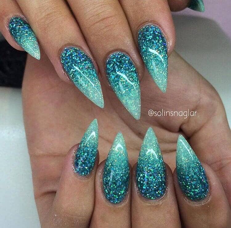 Teal Sparkle Sky Ombre Galaxy Design