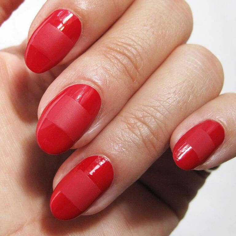 Basic Red Short Nails With A Small Twist