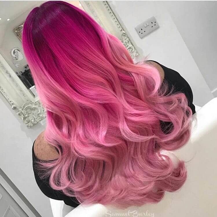 Fabulous Fuchsia Pink Ombre Waves