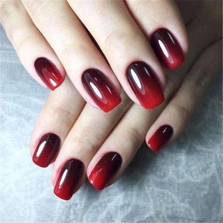 Short Ombre Square Nail Design