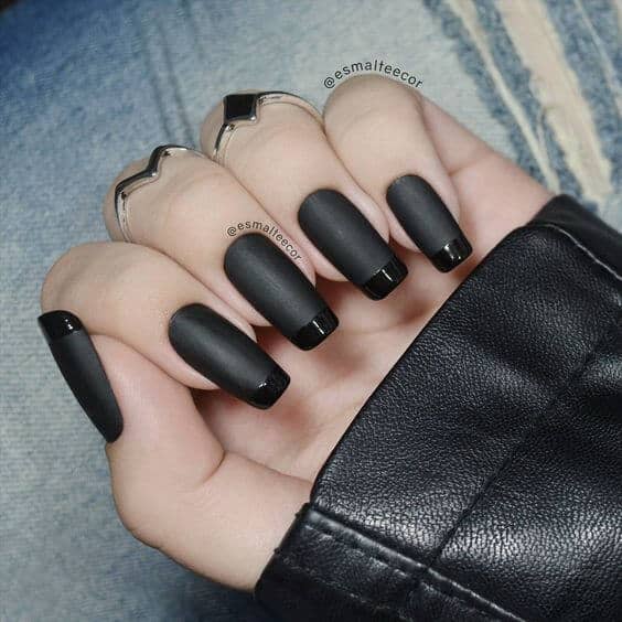 Rock and Roll Matte Black Manicure