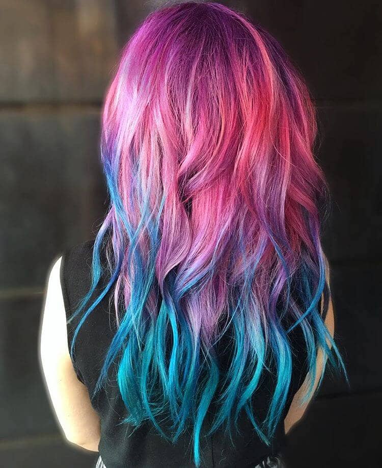 Ultra Long Blue Ombre Hair