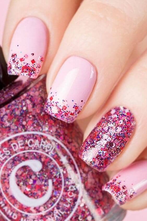 Hard Candy Hot Pink Glitter And Pink Base