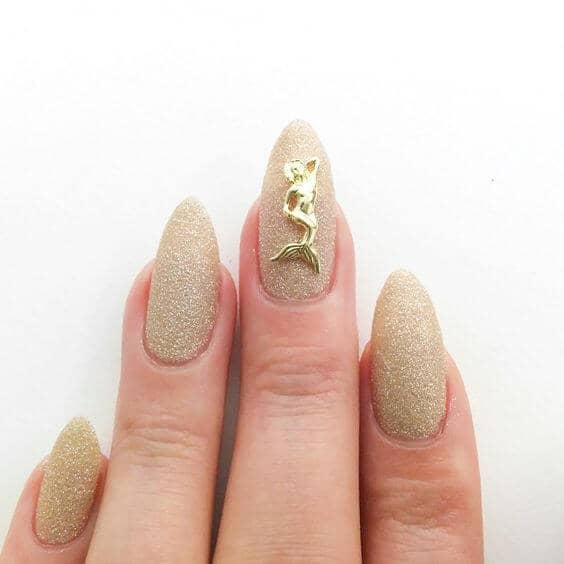 Desert Sand Storm Long Rounded Nail Art