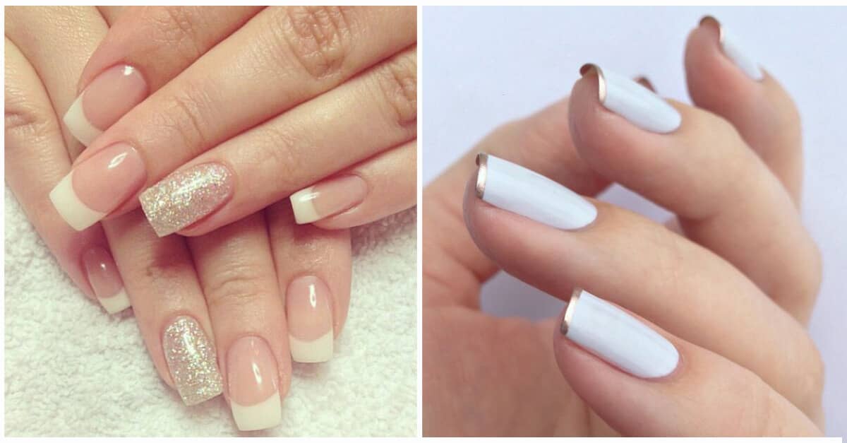 shellac french manicure with design