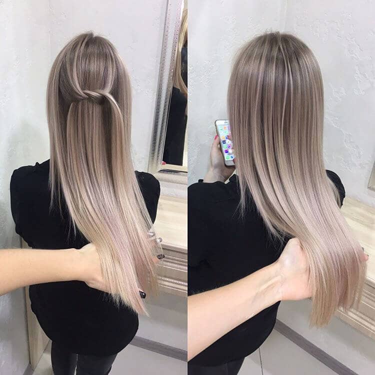 Long Dark Ash Blonde Hair to Light Ash Blonde Hair Ombre