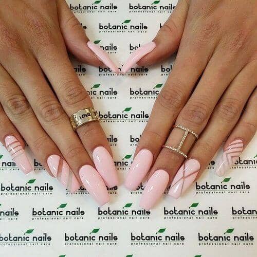 Pastel Pink Natural Manicure With A Twist