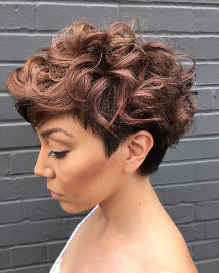 Short And Sweet Top Curl Pixie Cut