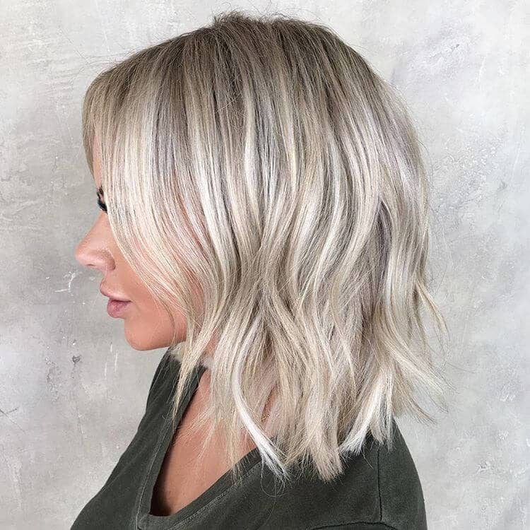 Stunning Shoulder-Length Ash Blonde Hair Color