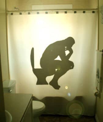 The Thinker on the Toilet Weird Shower Curtain