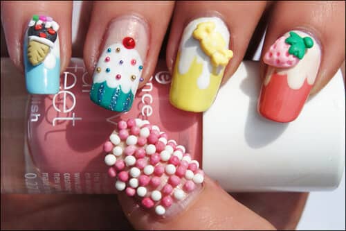 3D Birthday Nails that Stand Out