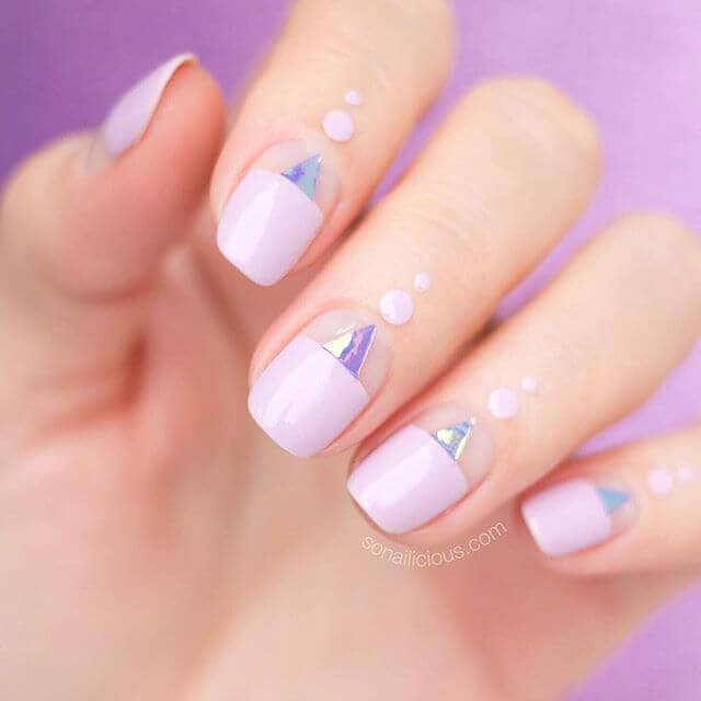 Pale Pink with Chrome Triangles