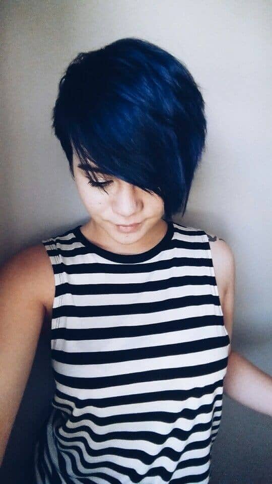 Cool Dark Blue Pixie Cut
