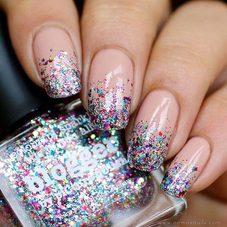 Pink Nails with Magical Glitter