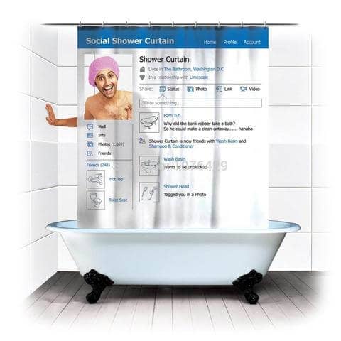 Interesting and Hilarious Social Media Shower Curtain