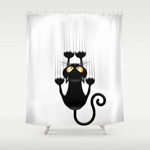 Cat Lovers Scratching Shower Curtain