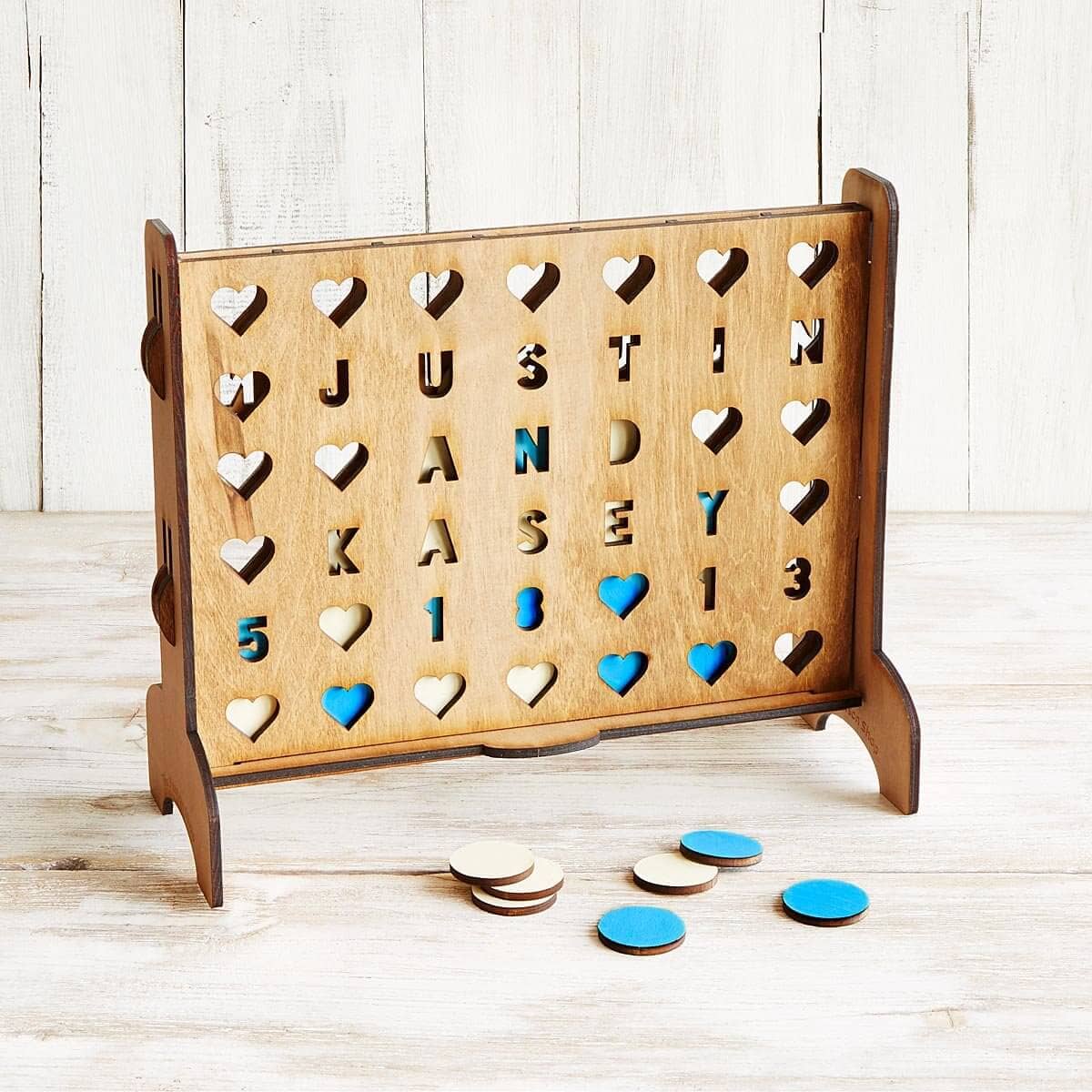 ) Personalized Hearts Connect Four Game 