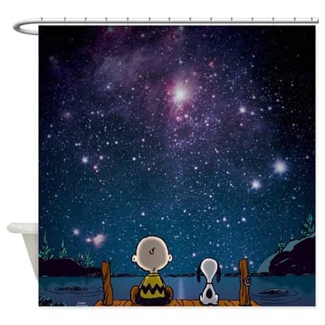 Galaxy Twist on Classic Snoopy Shower Curtain Gift