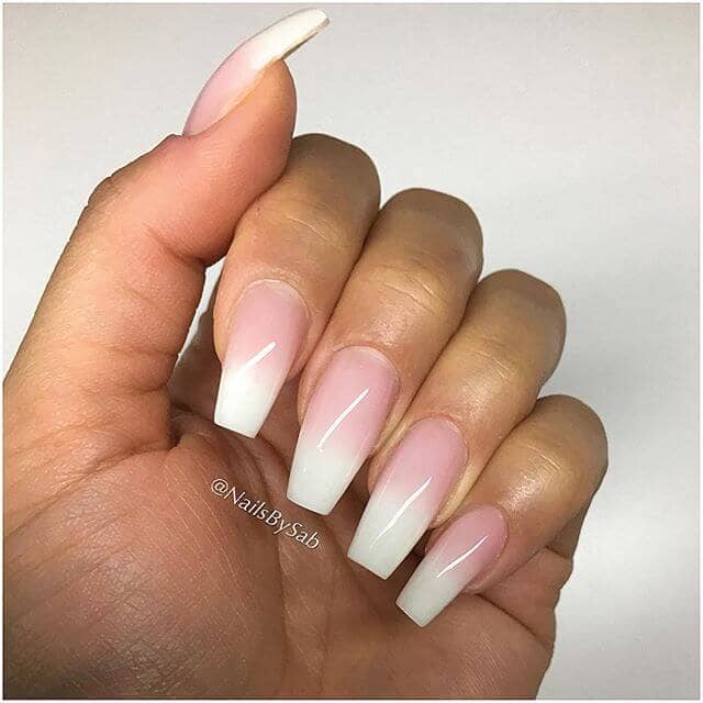 French Manicure Inspired Acrylic Nails