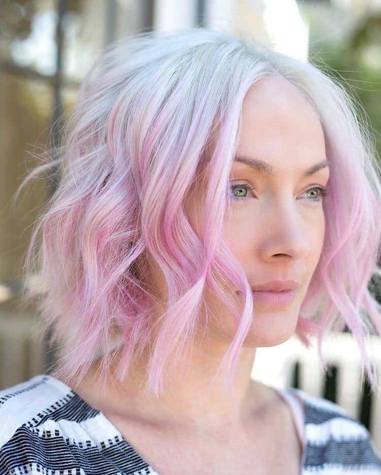 Striking Platinum-to-pink Ombre Light Pink Hair Colors