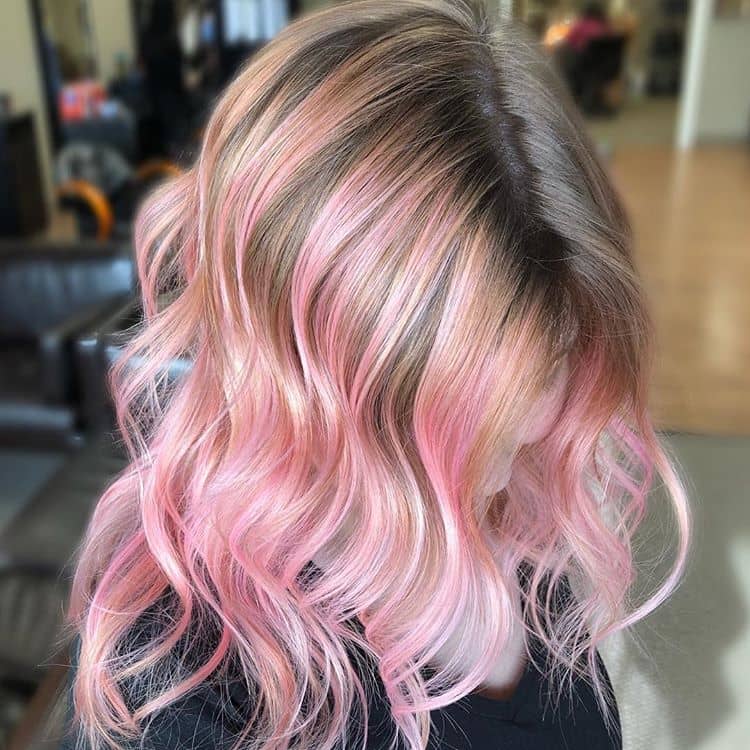 Pink Highlights In Blonde Hair