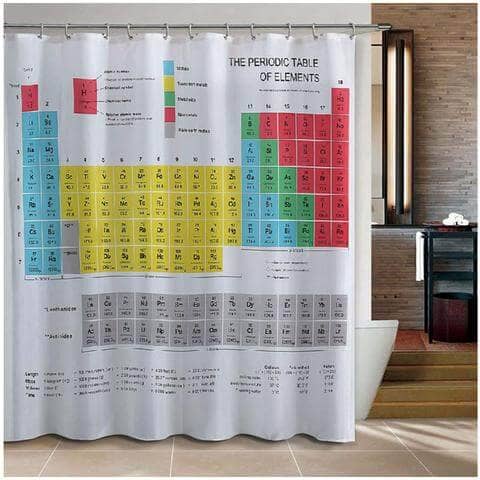 Chemistry Shower Curtain with Periodic Table