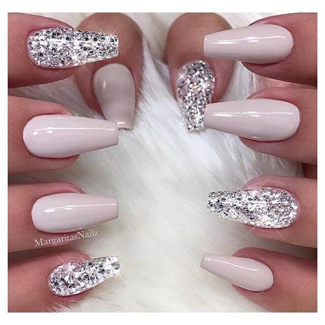 Ultimate Sparkle Diamond and Pink Coffin Nails