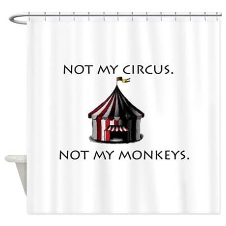 Circus Tent and Common Phrase Shower Curtain Design