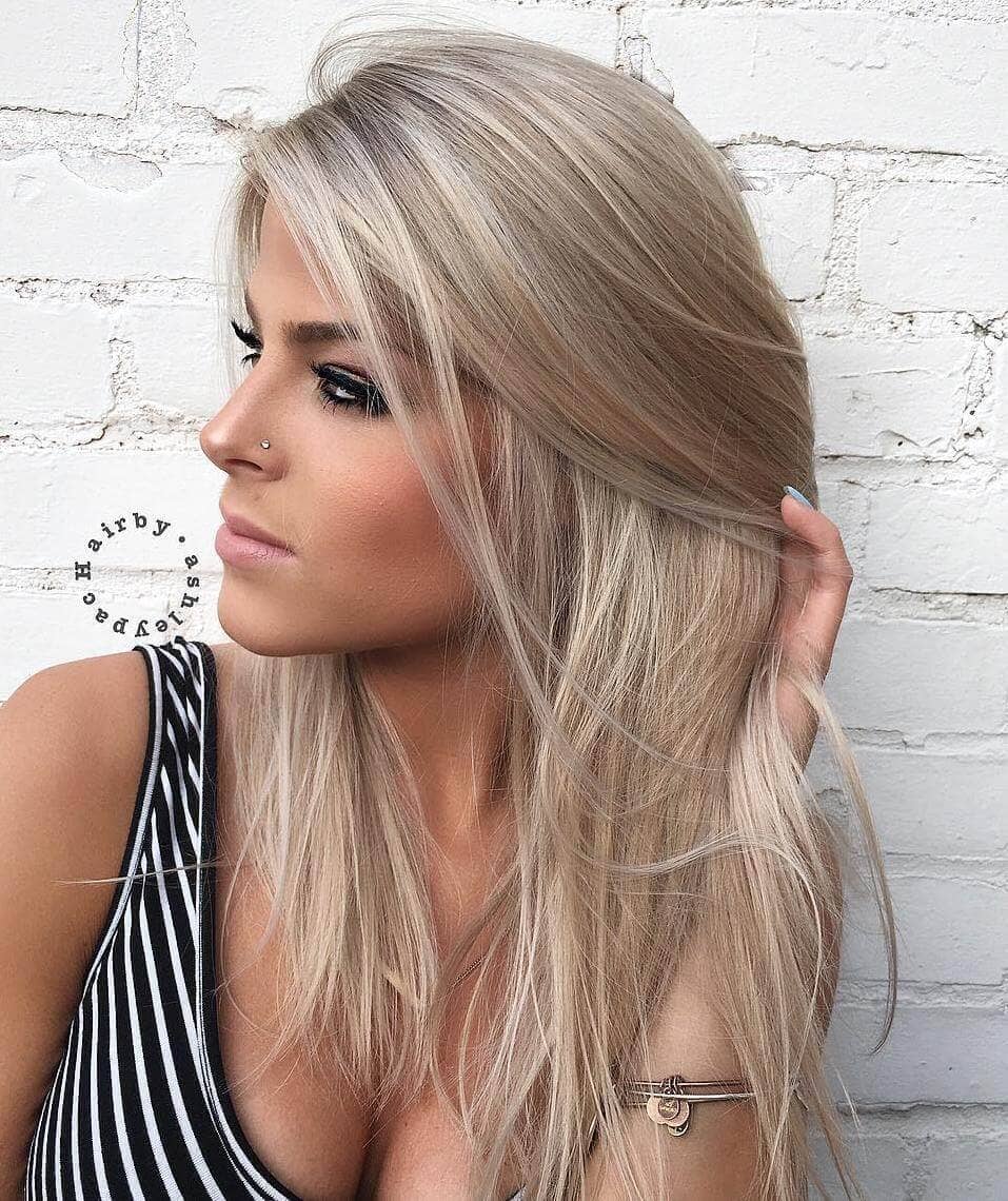 Straight and Simple Ash Blonde Hair