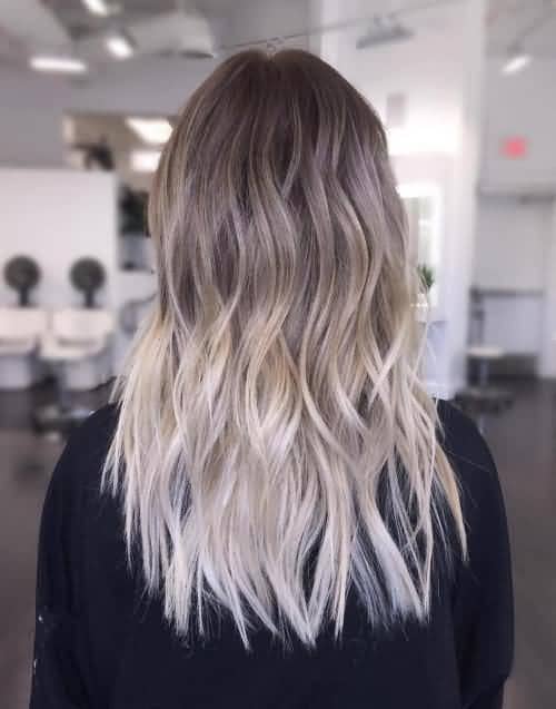 Long Ash Blonde Hair in Ombre Layers