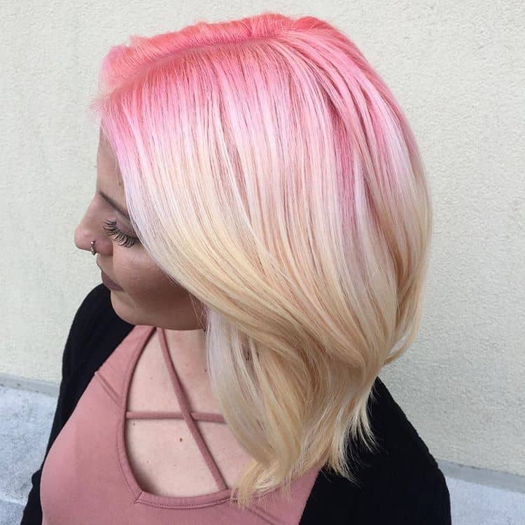 White Blonde With Neon Pink