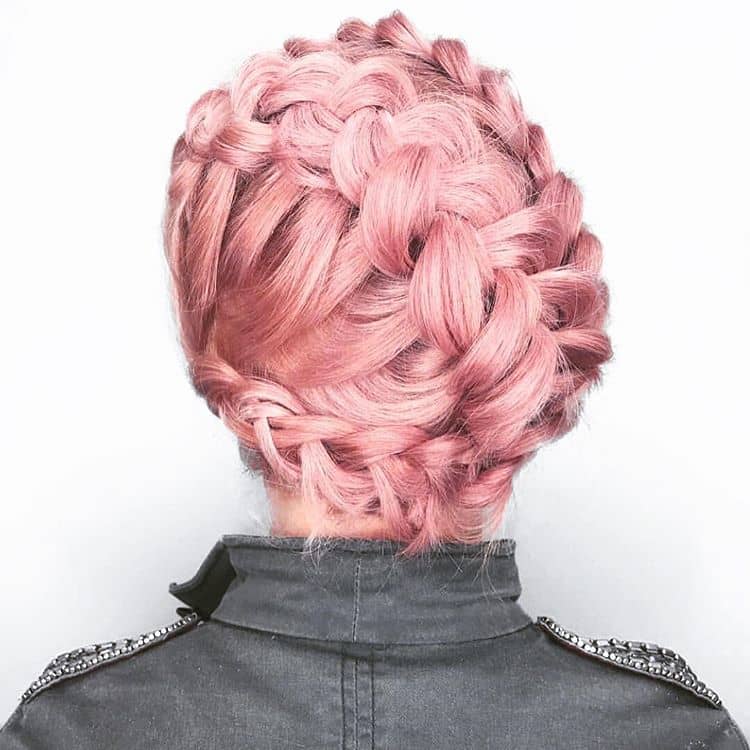 Azalea Hair Color in Braided Up-do