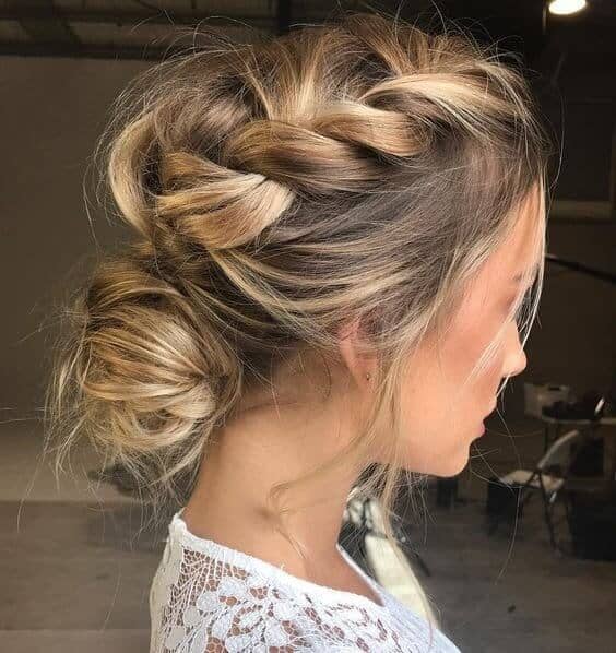 Gorgeous Low Bun and Dutch Braid Combo