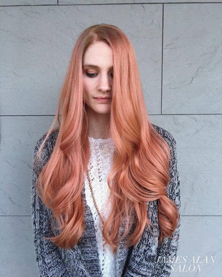 Beautiful Soft Red With Rose Gold Highlights