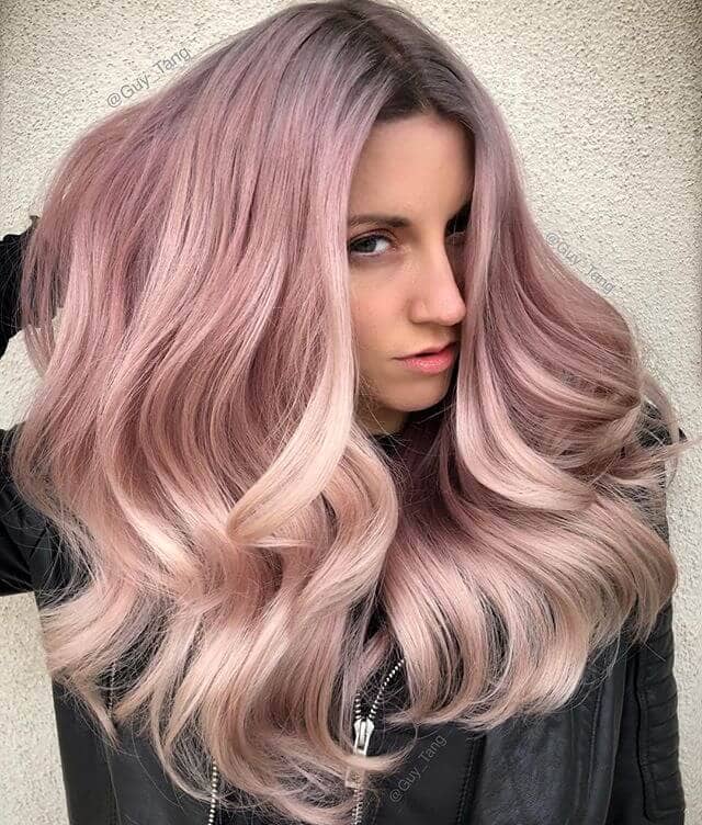 Daring Gray and Rose Gold Hair in Ombre