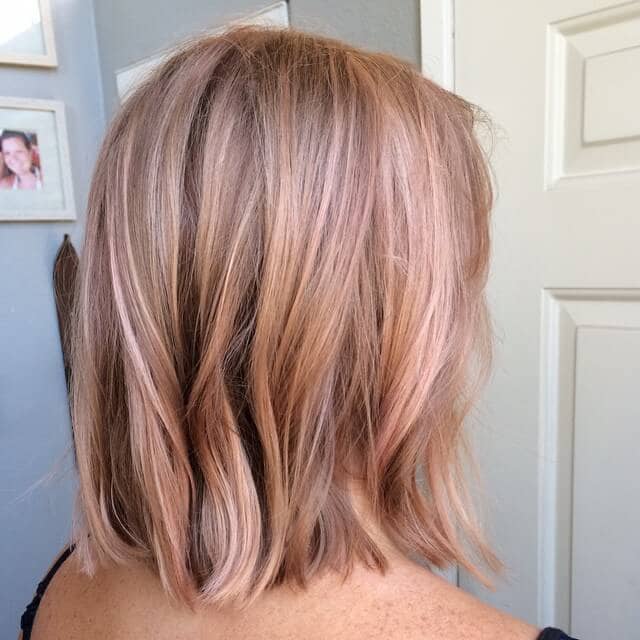 Subtle Rose Gold Highlights on Natural Blonde