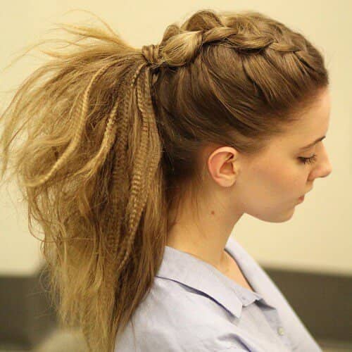 Dutch Braid and Pony Tail Combo