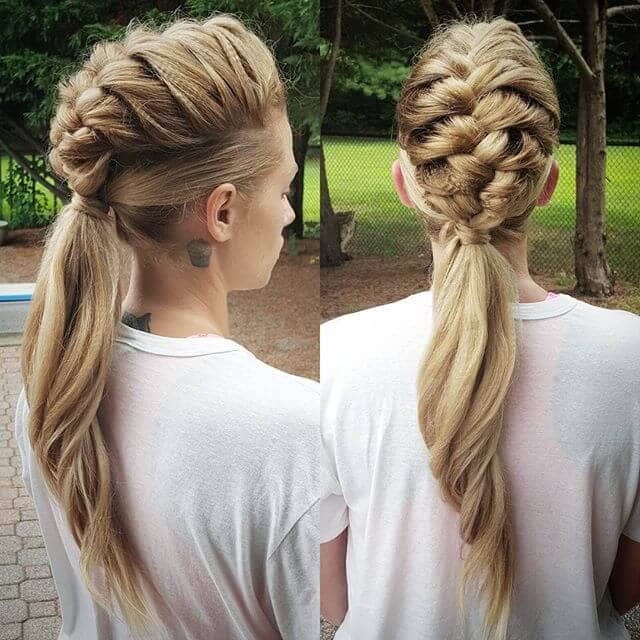 French Braid Floats Above Sleek Pony Tail