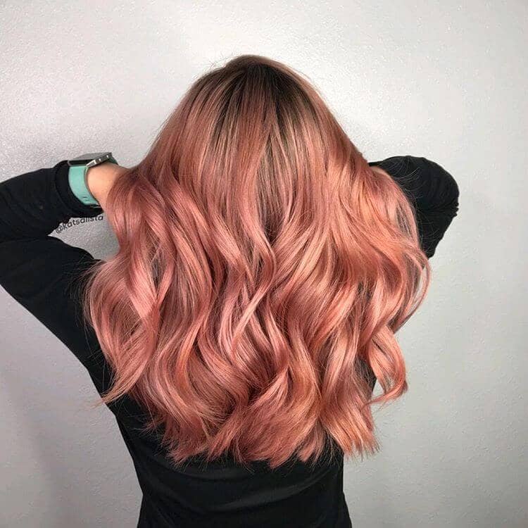 Light Auburn Hair Color With Rose Gold Highlights