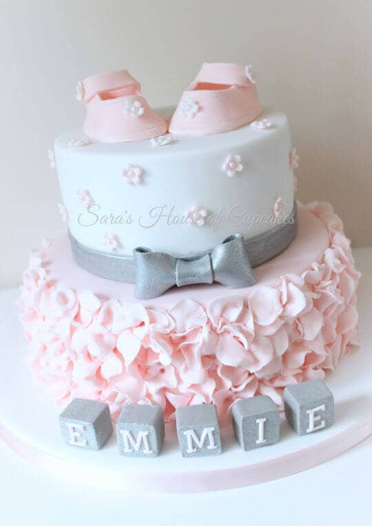 Cute and Ruffly Baby Girl Cake