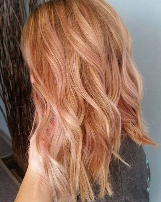 Light Strawberry Blonde With Subtle Rose Gold Hair Balayage