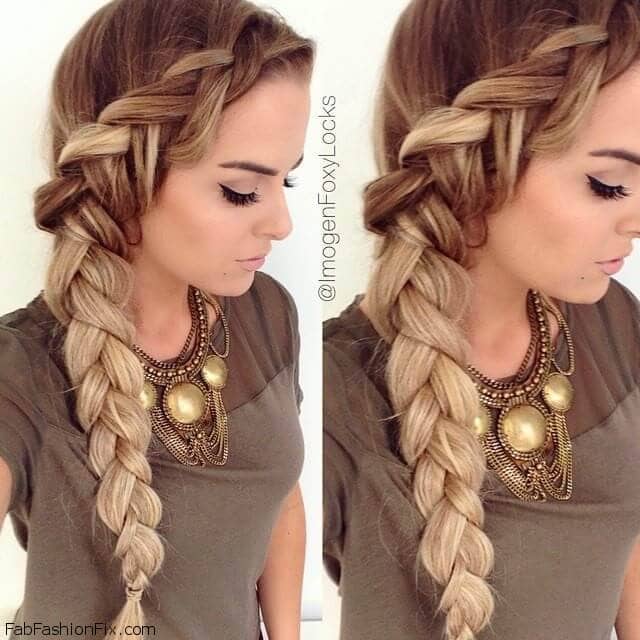 One Long Dramatic Loose Side Dutch Braid