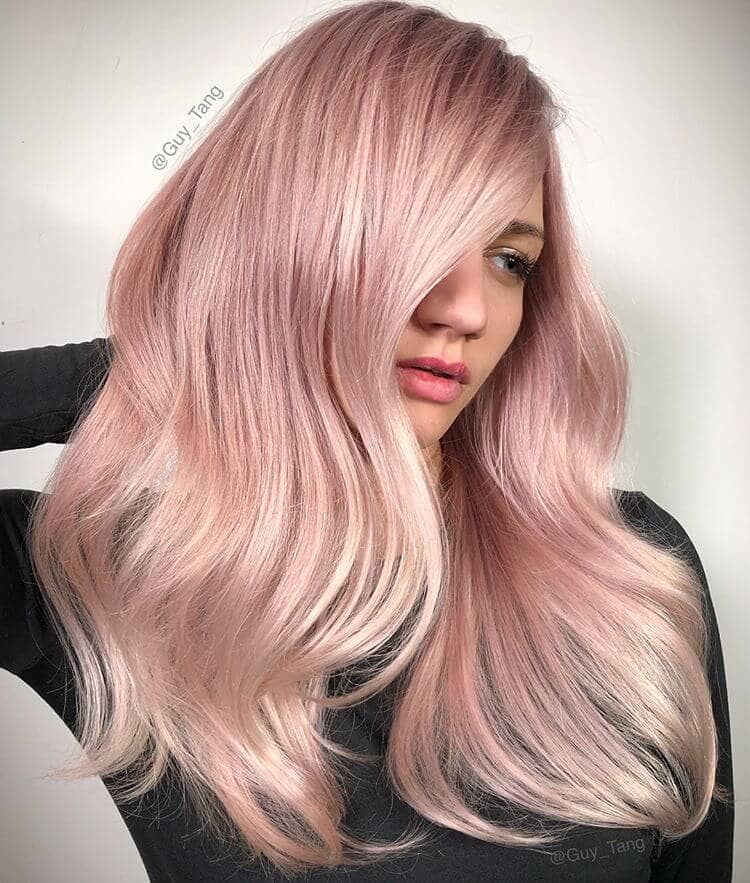 Awesome Platinum and Rose Gold Hair Dye Combo