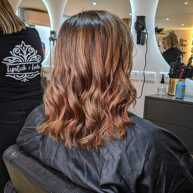 Glamorous Multi-tonal Balayage and Auburn Hairstyle