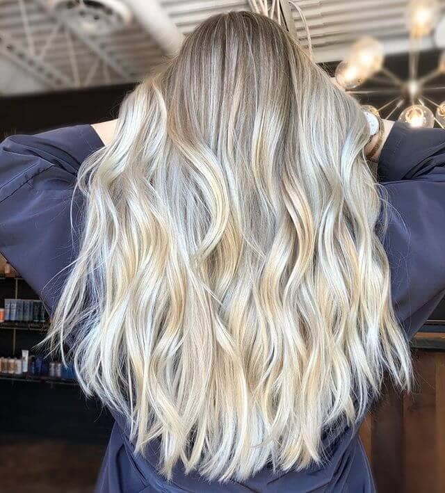 Long Platinum Blonde Beach Waves